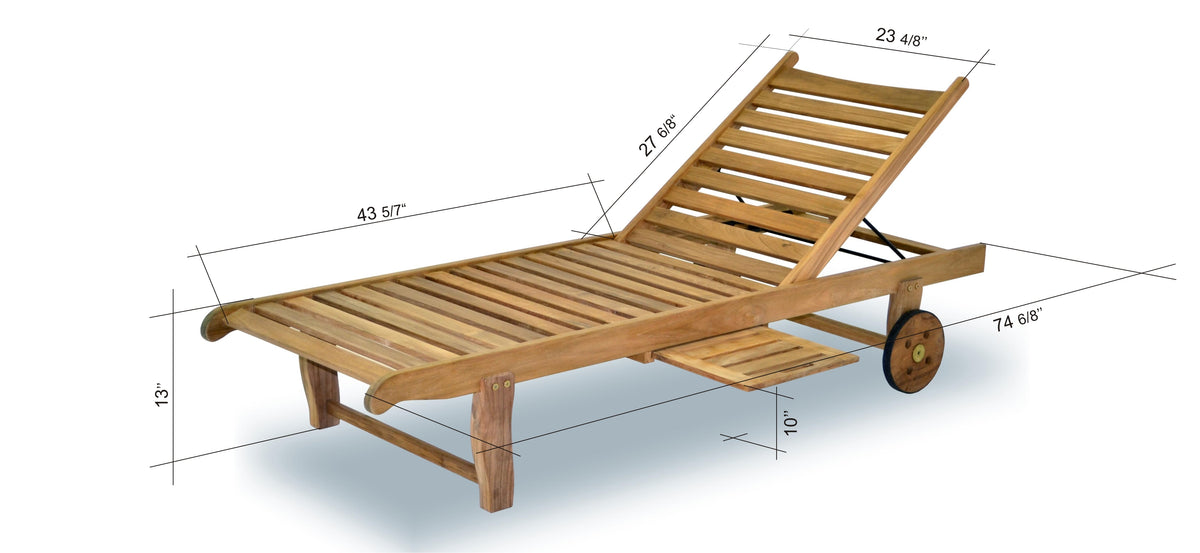 Wooden sun best sale lounger with wheels