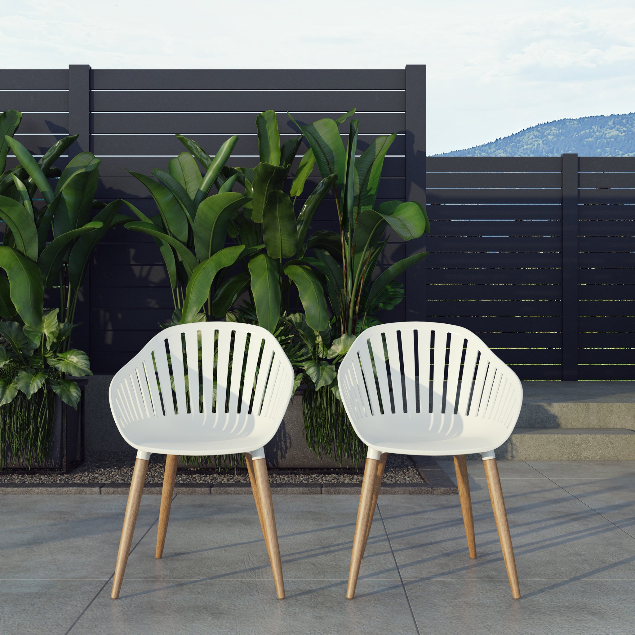 Cannes Grey Eucalyptus Outdoor Dining Chair - 4PC