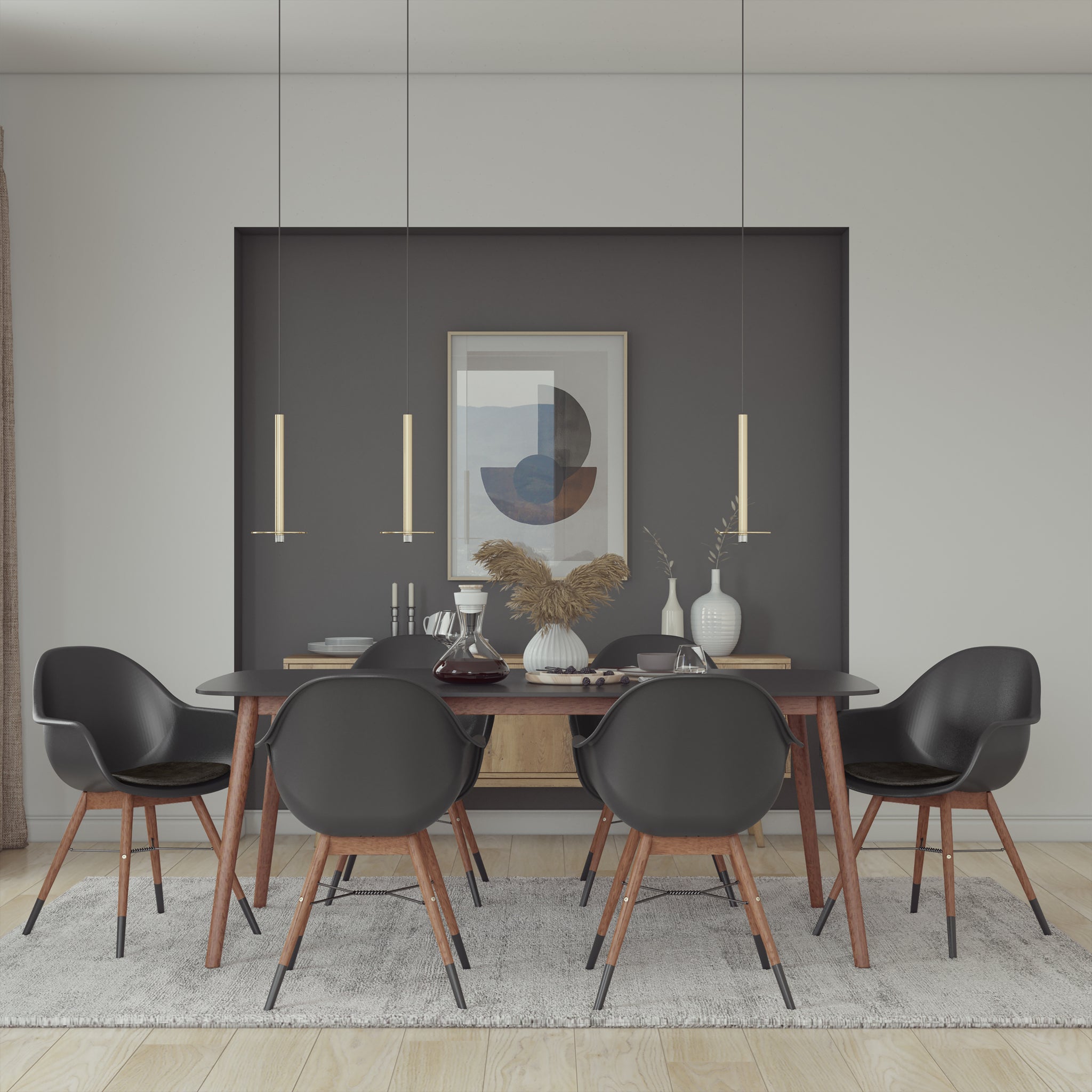Chamonix Rectangular Indoor Black Dining Table