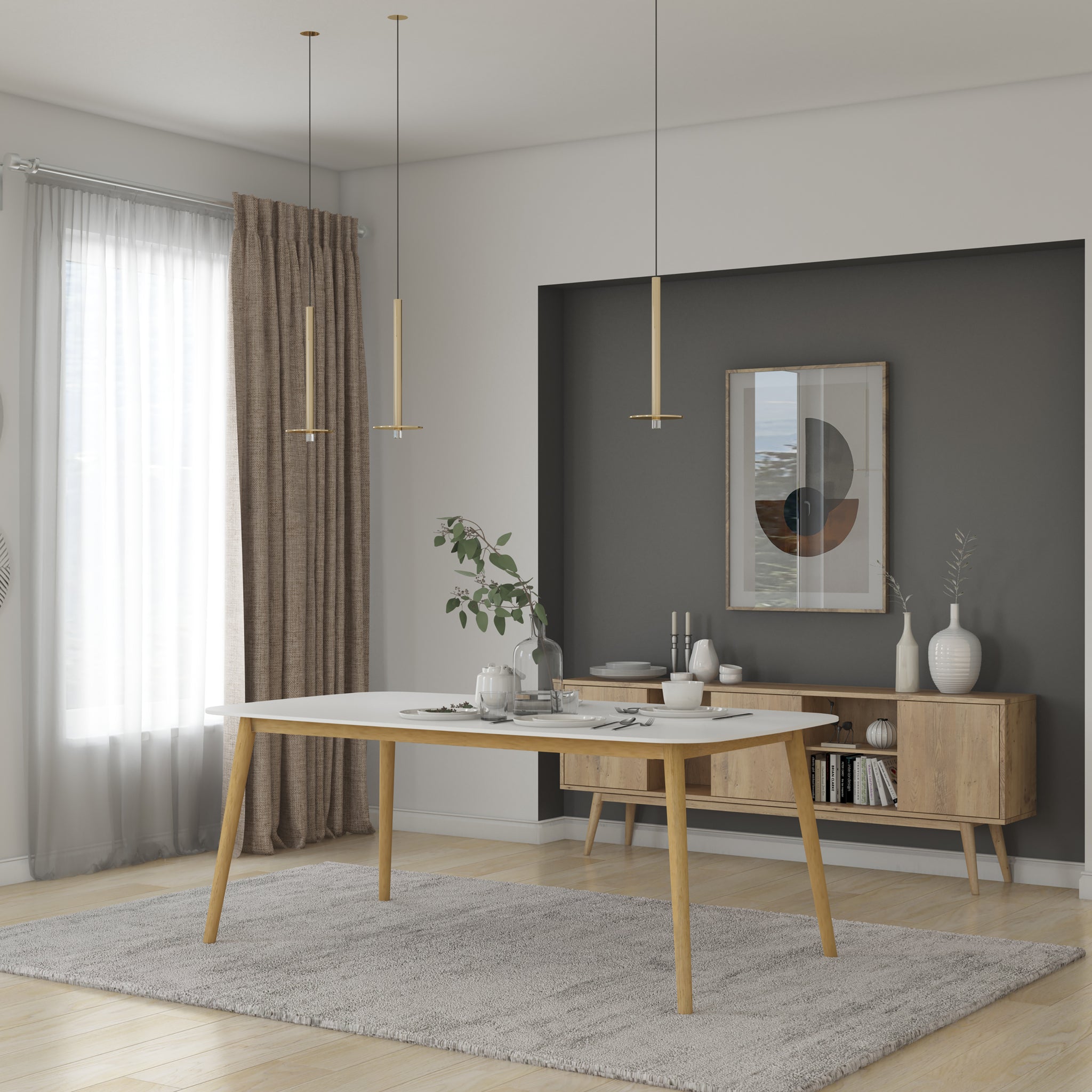 Chamonix Rectangular Indoor White Dining Table