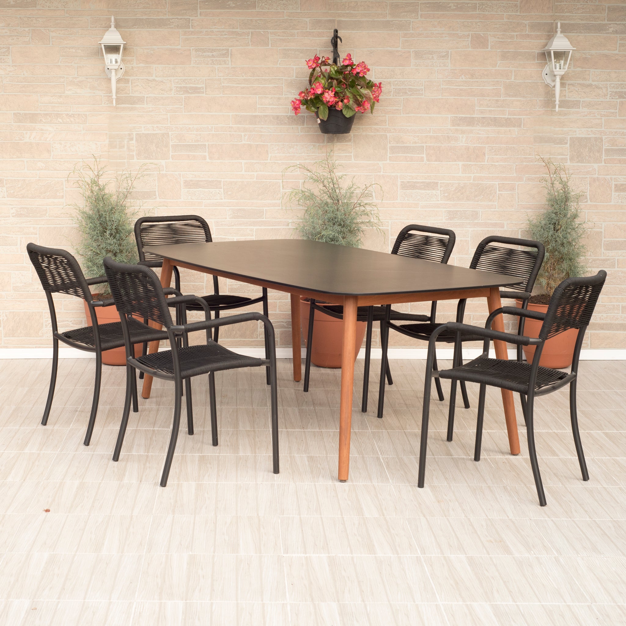 Chamonix Rectangular Black Outdoor Dining Table