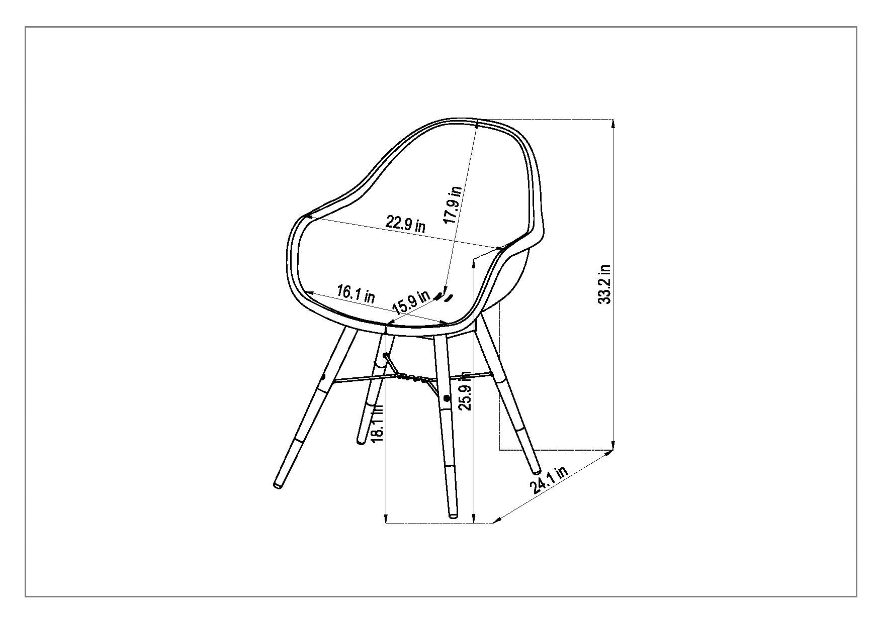 Chamonix Black Arm Outdoor Dining Chair - 4PC