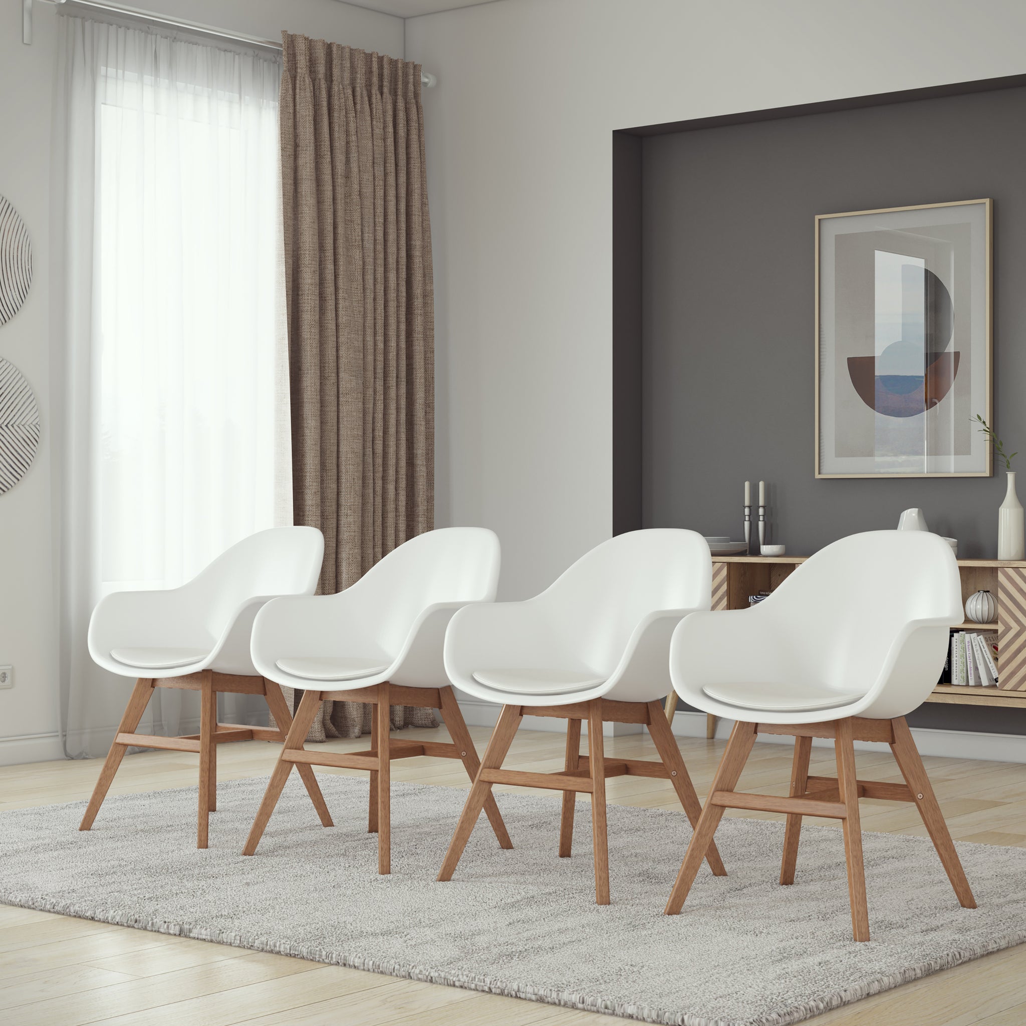Concarneu Arm Indoor Dining Chair - 4PC