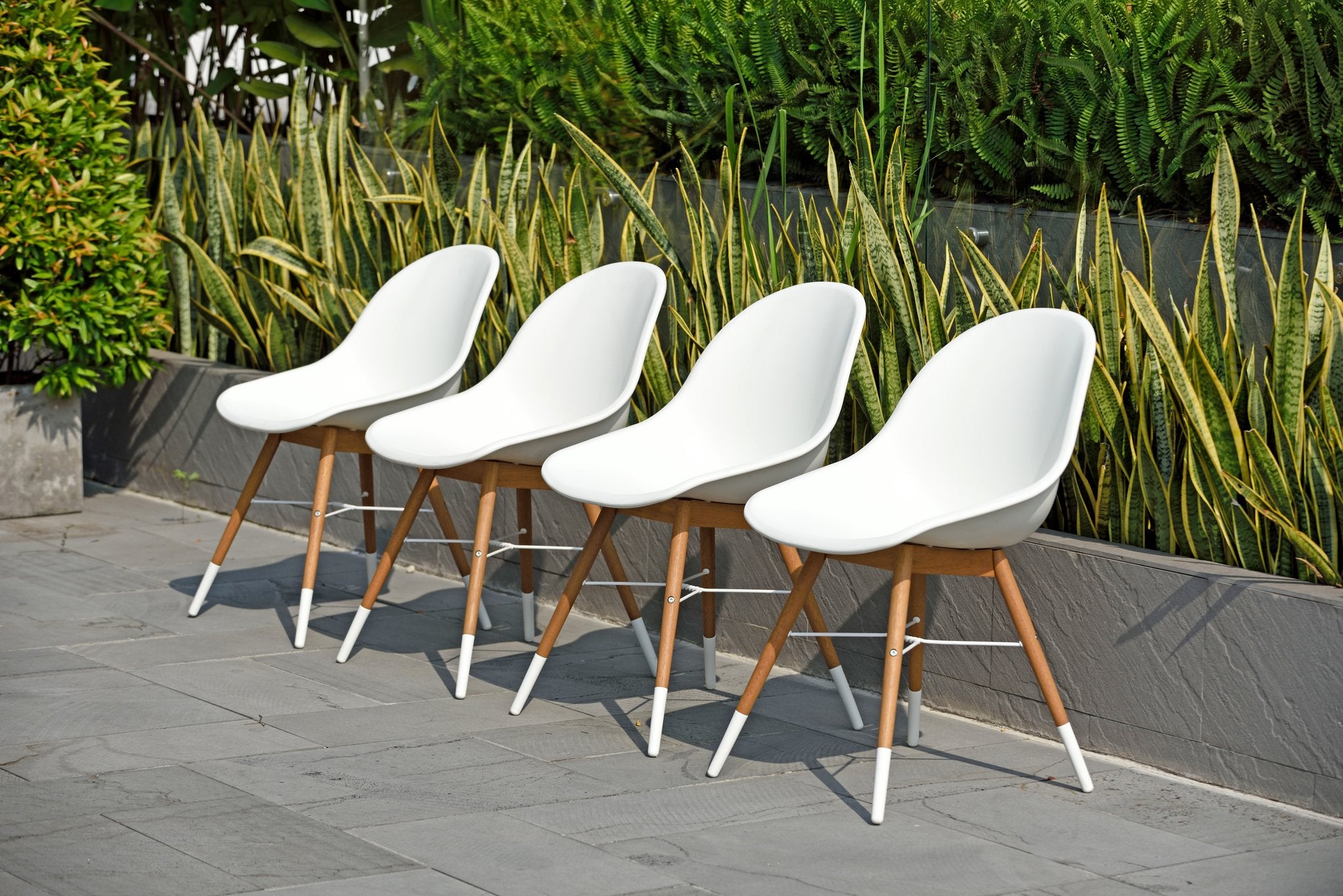 Aalborg Gray Table & 8 Chamonix Carver Side Chairs
