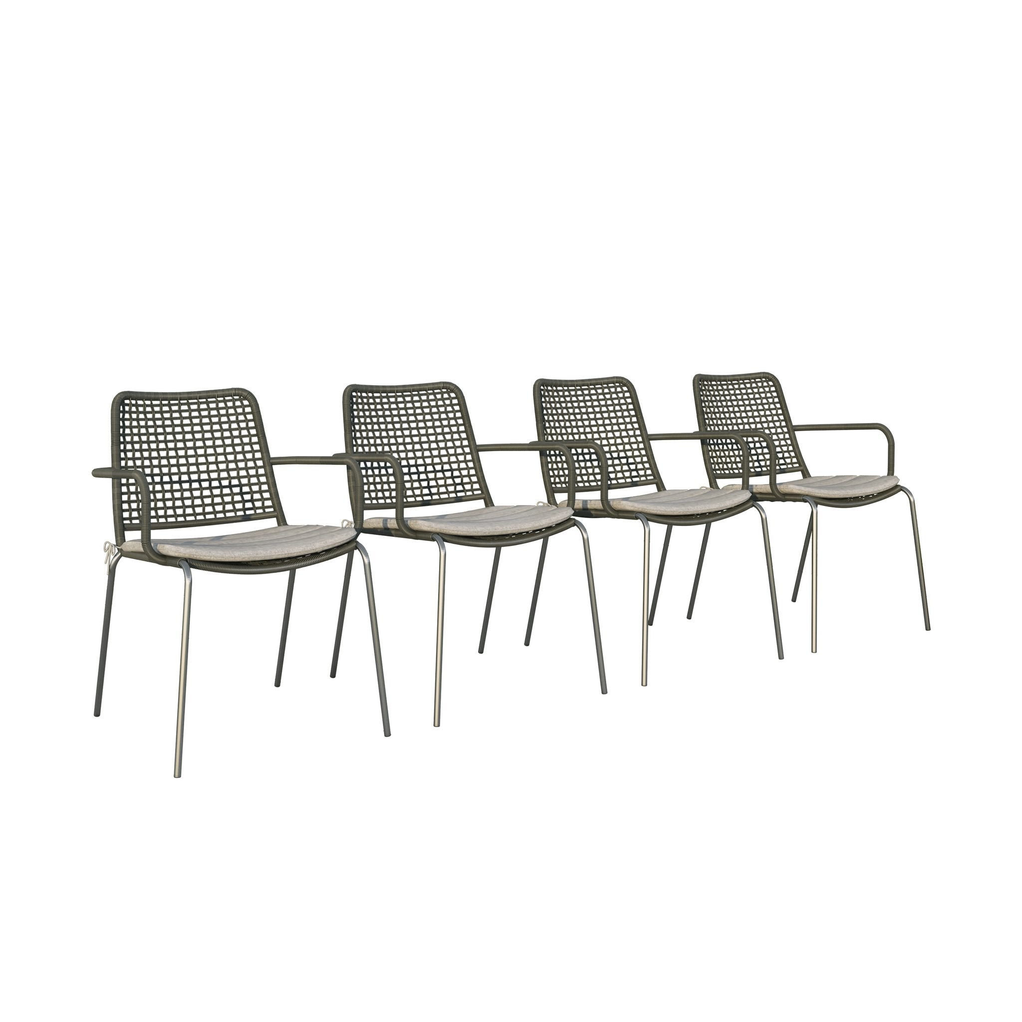 Rinjani Rectangular Teak Table & Oberon Black Chairs With Cushions